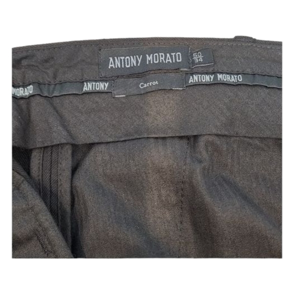 NEW Men's Designer Antony Morato Black Trousers w/Geometric Embroidery Size: 34 - Picture 8 of 9